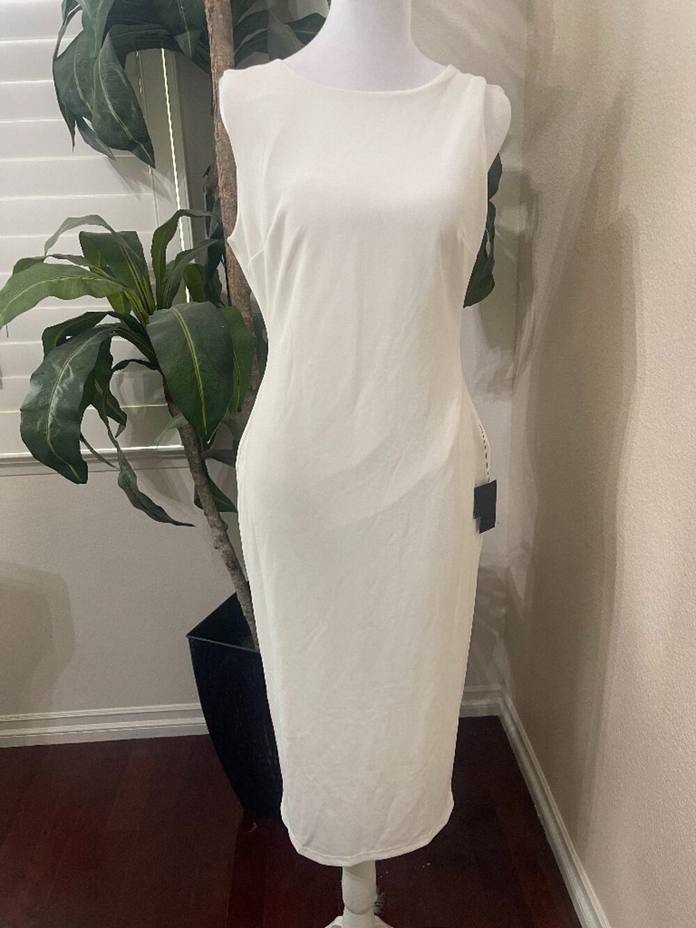 Lulus So Stunning White Backless Midi Dress Size L NWT
